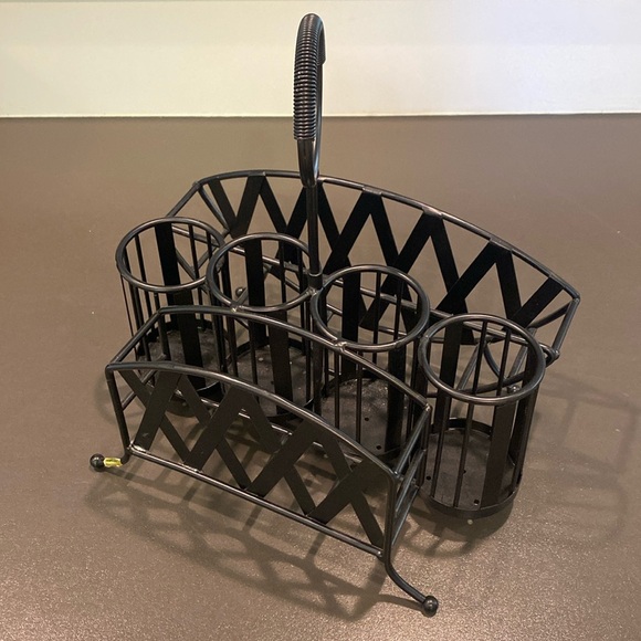 Other - METAL Serving Caddy 6 Section Party Buffet Picnic Utensil Napkins Plates Cutlery